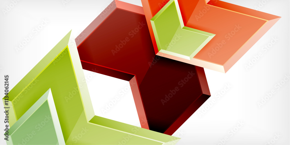 Vector 3d arrow techno design template Vector 3d arrow techno design template