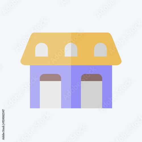Icon Stable. related to Equestrian Sport symbol. flat style. design editable