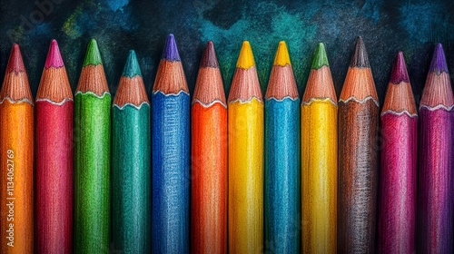 Vibrant Colored Pencils: A Colorful Art Supply Collection photo