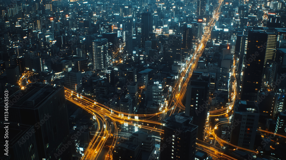 Smart digital Innovation city with connection network reciprocity over the cityscape. of future smart wireless digital city and social media networking systems that connects people with in city