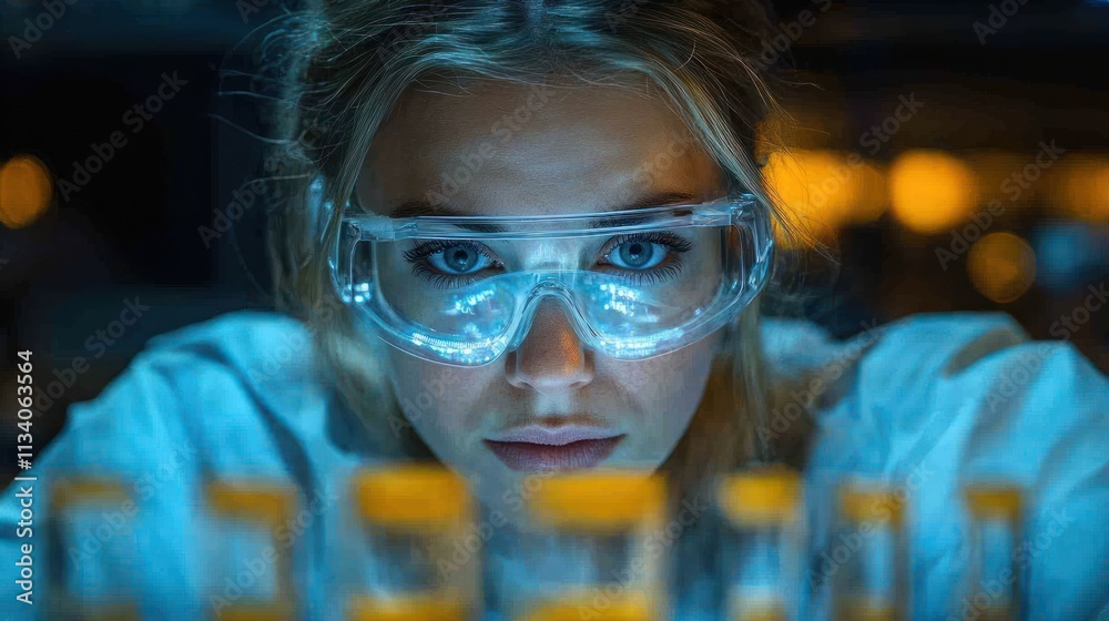 Focused Female Scientist in Laboratory Focused Female Scientist in Laboratory