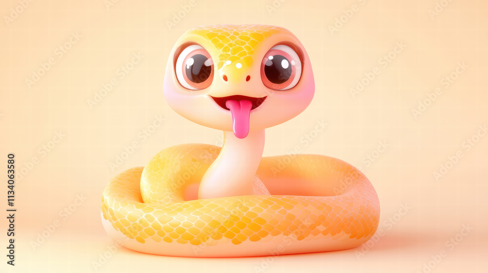 Fototapeta premium Cute Cartoon Snake Toy