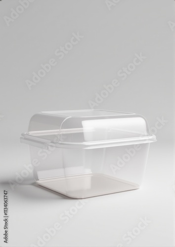 Wallpaper Mural Sleek transparent food box mockup with a polished surface, sealed lid, and minimalistic background for packaging presentations Torontodigital.ca