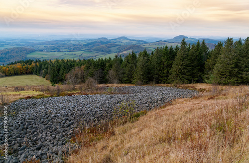 Rhönlandschaft zwischen Pferdskopf und Wasserkuppe, Gemeinde Poppenhausen, Biosphärenreservat Rhön, Hessen, Deutschland photo