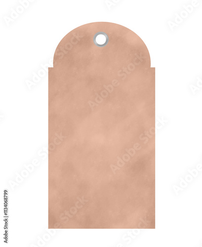 Fotografie hang tag brown paper with hole punch silver eyelet grommet ring