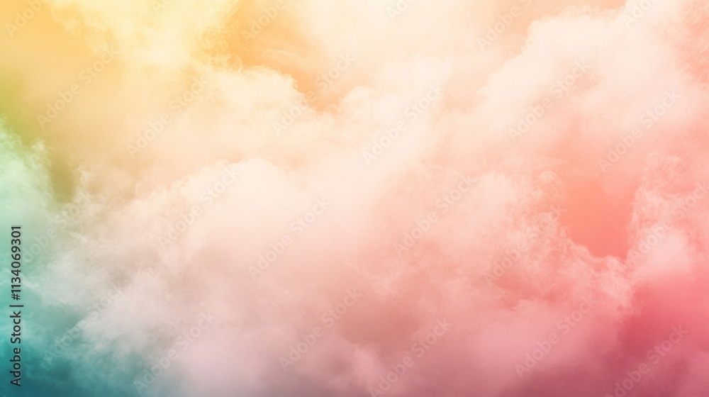 Fototapeta premium Soft pastel gradient of colorful clouds in the sky.