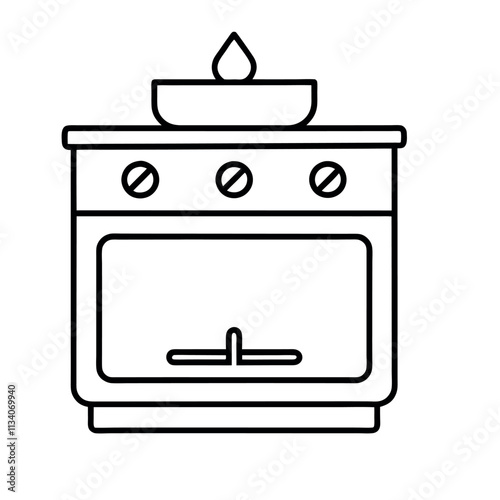 gas stove vector illustration