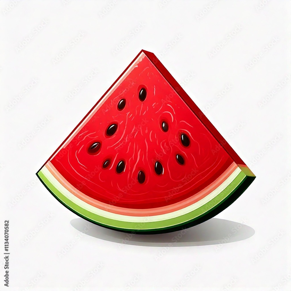 slice watermelon illustration icon symbol with simple design on isolated white slice watermelon illustration icon symbol with simple design on isolated white