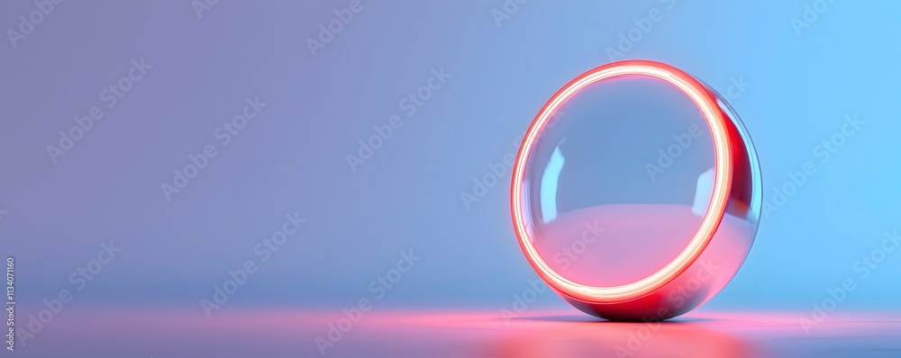Futuristic Orb with Neon Glow in Elegant Setting Futuristic Orb with Neon Glow in Elegant Setting