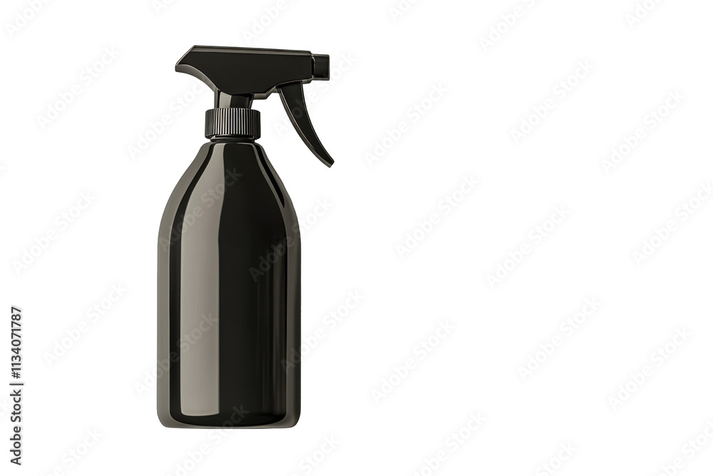 Black Spray Bottle Isolated on PNG Transparent Background