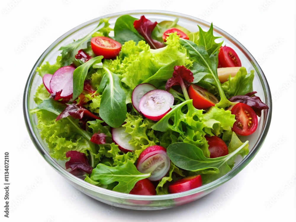 Healthy Mixed Salad, Top View, Crisp Lettuce Varieties Healthy Mixed Salad, Top View, Crisp Lettuce Varieties