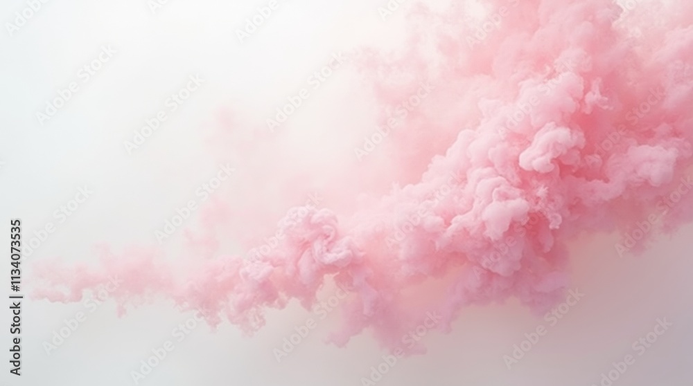 Fototapeta premium soft pink smoke on white background for gentle and dreamy abstract visuals