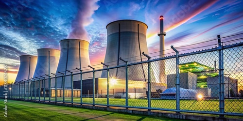 Modern Nuclear Power Plant Exterior - High Security Containment