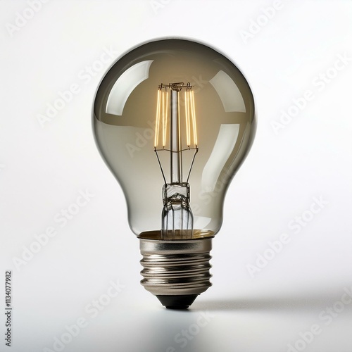 Traditional and energy-efficient light bulbs on a white background. photo