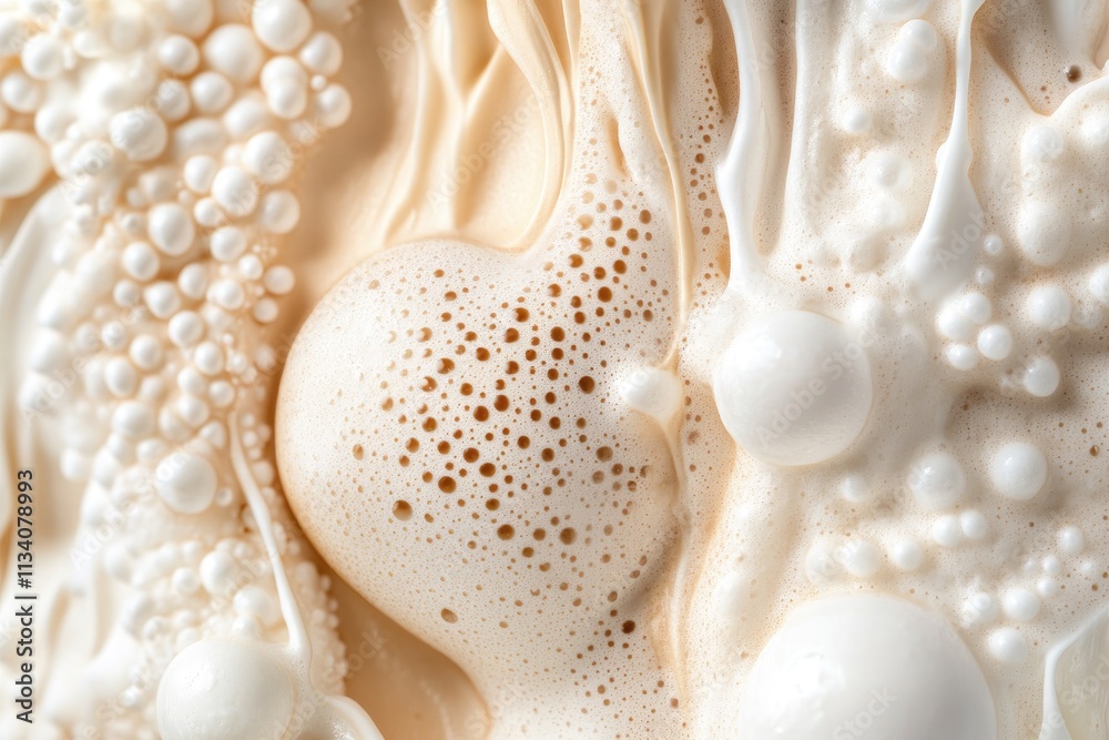 Creamy Abstract Texture with Bubbles and Foam in Neutral Tones Creamy Abstract Texture with Bubbles and Foam in Neutral Tones