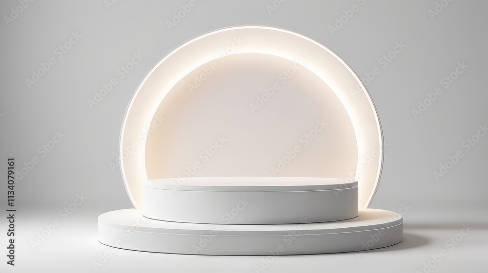 White gradient podium on white background White gradient podium on white background