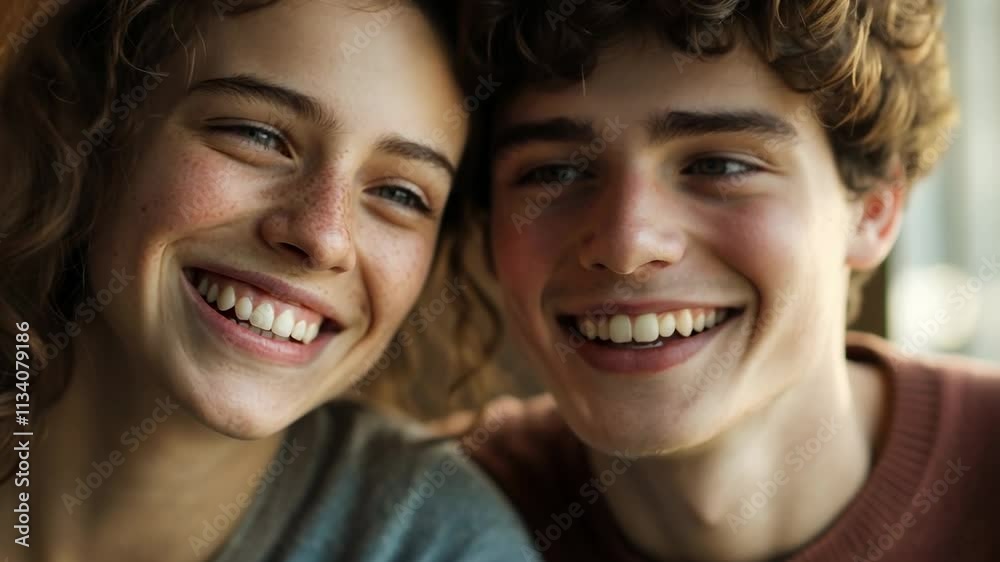Joyful Moment Between Two Happy Friends Sharing a Genuine Smile Joyful Moment Between Two Happy Friends Sharing a Genuine Smile