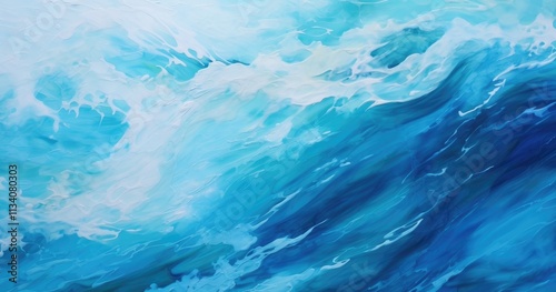beautiful underwater view of ocean waves, water texture, close up, hyper realistic oil painting