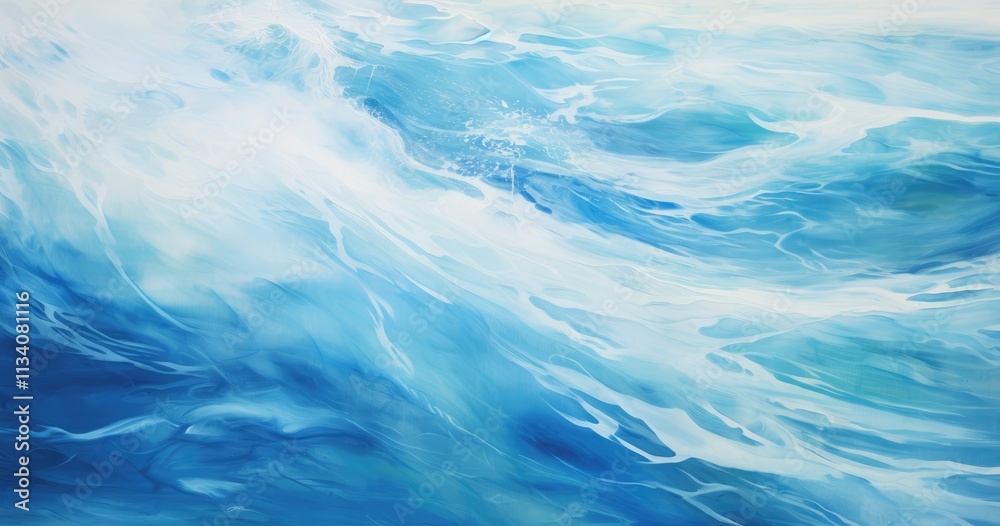 beautiful underwater view of ocean waves, water texture, close up, hyper realistic oil painting beautiful underwater view of ocean waves, water texture, close up, hyper realistic oil painting