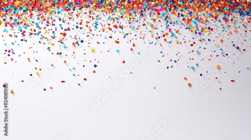 Celebratory confetti blast event space festive environment aerial view joyful concept for parties