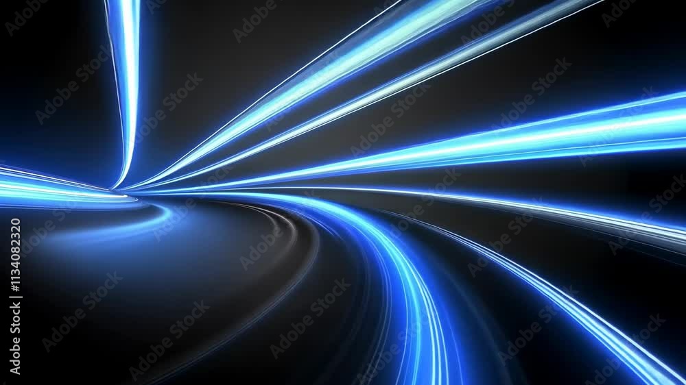 Abstract Light Trails in Blue on Dark Background for Visual Impact Abstract Light Trails in Blue on Dark Background for Visual Impact