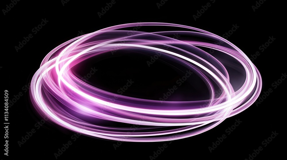 Glowing Neon Energy Ribbons in Flowing Abstract Art Glowing Neon Energy Ribbons in Flowing Abstract Art