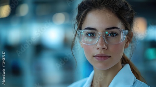 Portrait of a Young Female Scientist in a Laboratory Setting