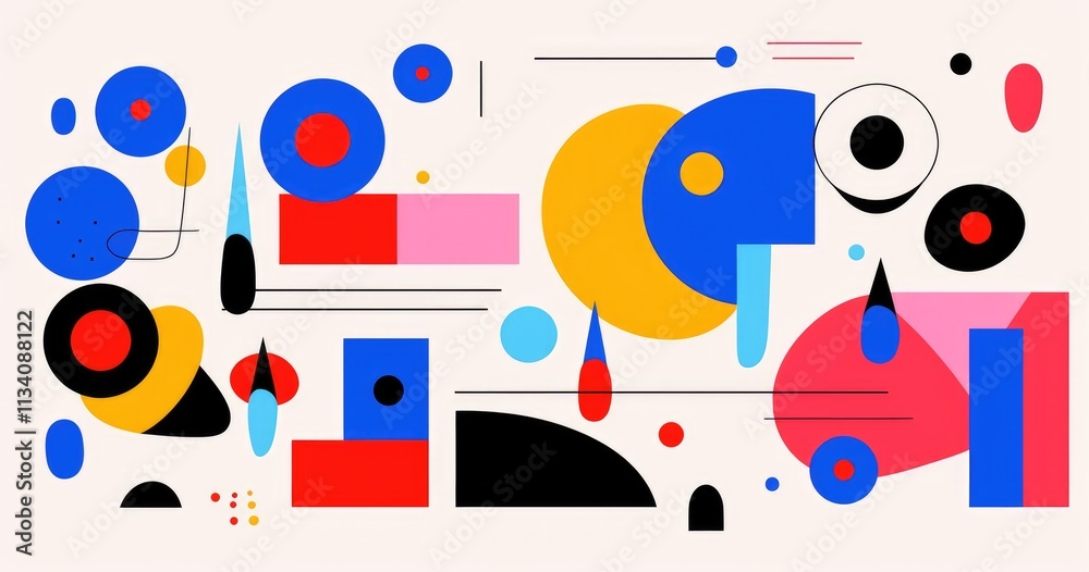beautiful abstract simple shapes, vector illustration, simple lines, black line art, flat colors, colorful, orange green blue yellow purple red white black beautiful abstract simple shapes, vector illustration, simple lines, black line art, flat colors, colorful, orange green blue yellow purple red white black