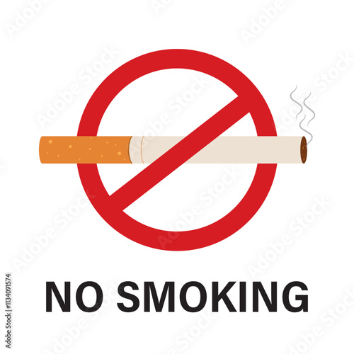 Concept of no smoking and World No Tobacco Day. No smoking zone, anti smoke day, tobacco free day. Banner with red circle stop tobacco sign and cigarette.