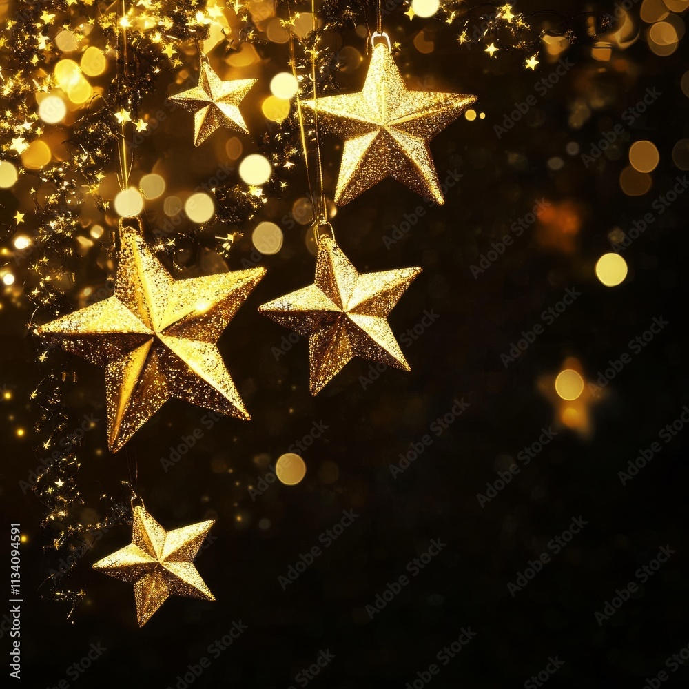 Gold stars adorn abstract backdrop. Gold stars adorn abstract backdrop.