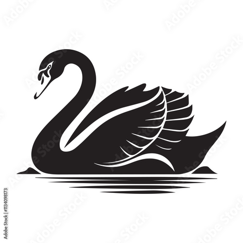 Fototapeta Naklejka Na Ścianę i Meble -  black swan illustration