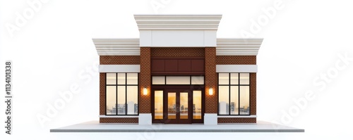 A modern retail building with large windows and a welcoming entrance.