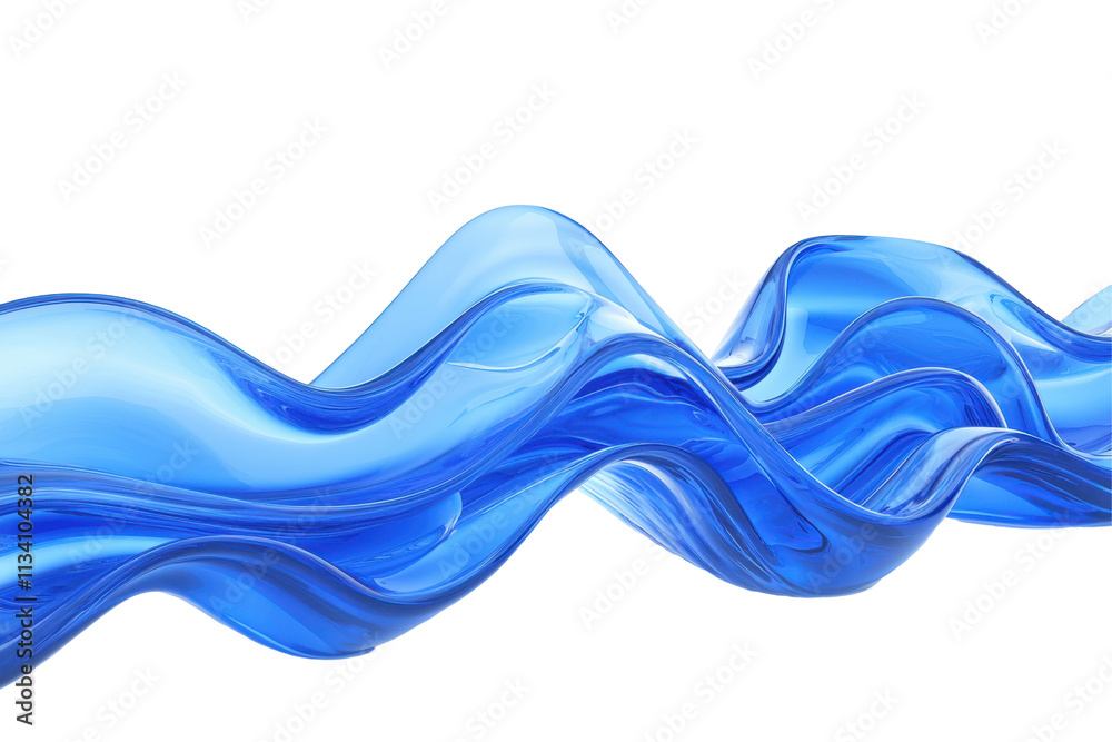 Blue Wave Flows Smoothly Isolated on PNG Transparent Background Blue Wave Flows Smoothly Isolated on PNG Transparent Background