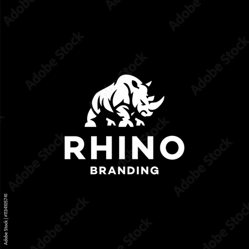 Rhino Logo Vector Design Bold