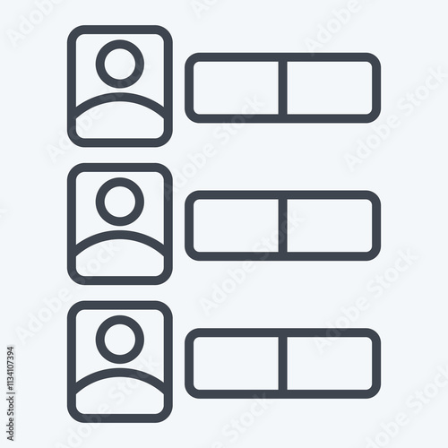 Icon Vote Counting. related to Electiont symbol. line style. simple design editable