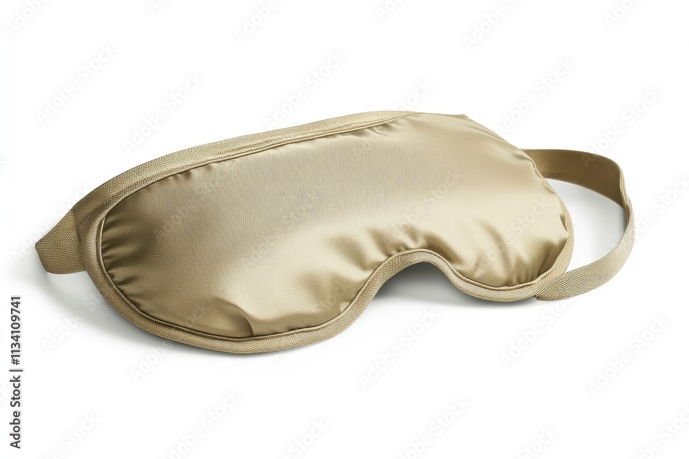 A beige sleep mask designed for blocking light during rest or sleep. A beige sleep mask designed for blocking light during rest or sleep.