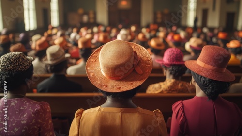 A group of women wearing traditional African attire seated in a ceremonial hall
