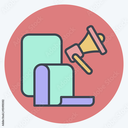 Icon Election Manifesto. related to Electiont symbol. color mate style. simple design editable