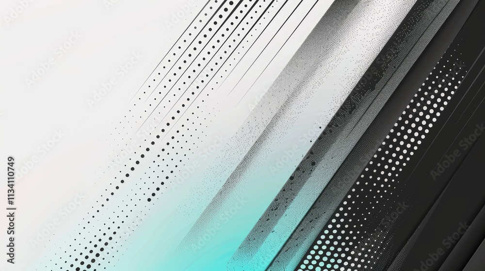 black, white and aqua gradient stripes, halftone style, light grey background black, white and aqua gradient stripes, halftone style, light grey background