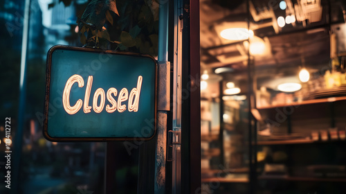 Closed small business storefront with a 
