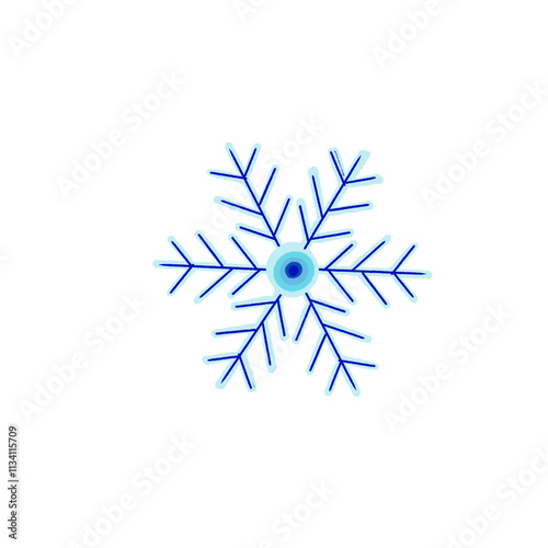  blue snowflake  on a  transparent background