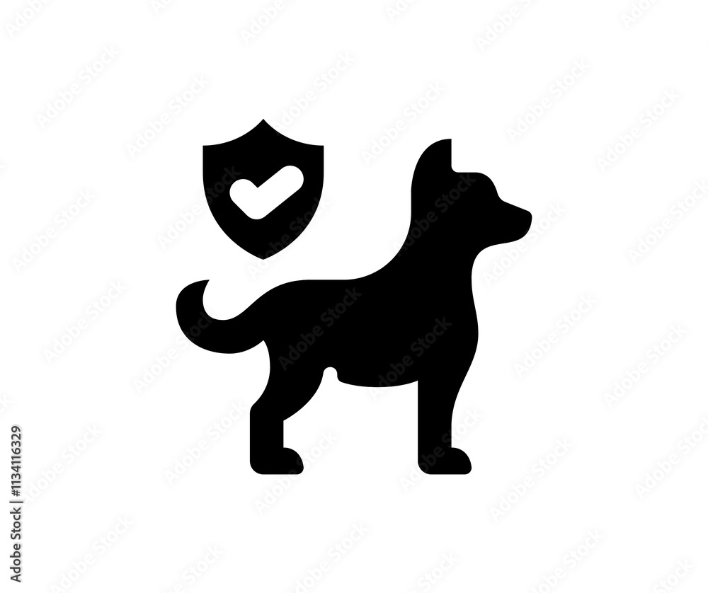 Dog silhouette icon illustration . Isolated on white background Dog silhouette icon illustration . Isolated on white background