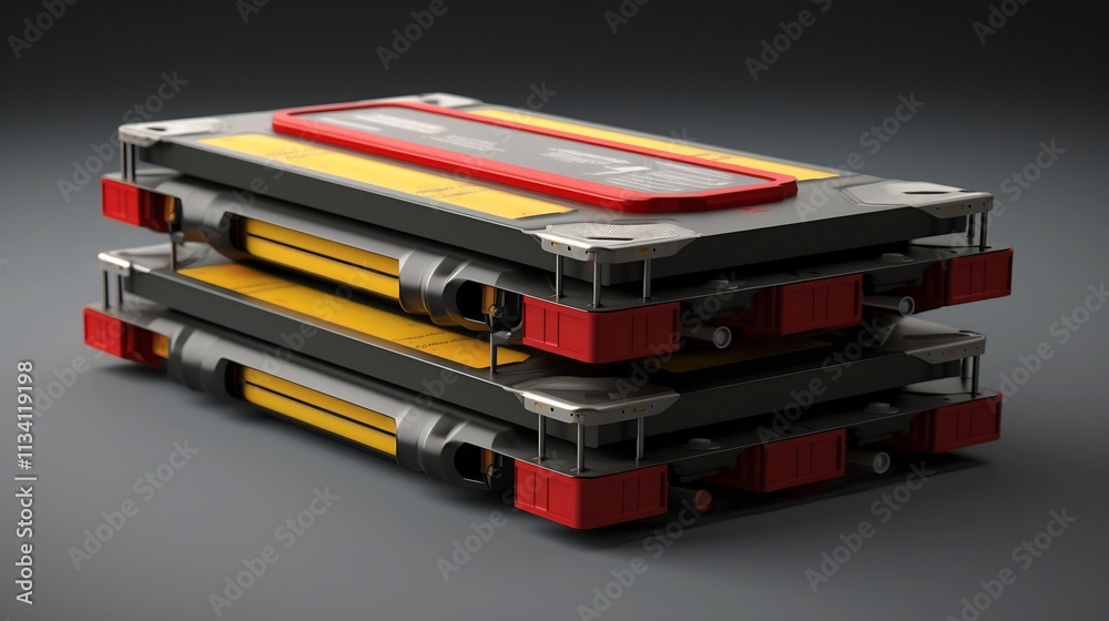 Stacked arrangement of rechargeable battery cells ready for into electric vehicle battery packs highlighting the engineering and technology involved in modern sustainable energy solutions Stacked arrangement of rechargeable battery cells ready for into electric vehicle battery packs highlighting the engineering and technology involved in modern sustainable energy solutions