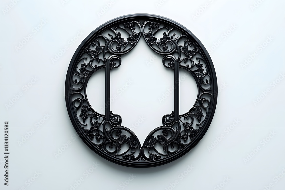 Intricate black decorative frame with ornate detailing and an empty center for customization. Intricate black decorative frame with ornate detailing and an empty center for customization.