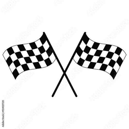 Checkered flag vector. Racing flag icon, symbol, vector. Race flag, checkered, sports, car, moto. Vector illustration.
