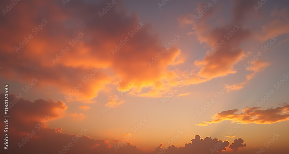 Vivid sunset sky with colorful clouds, Generative AI Vivid sunset sky with colorful clouds, Generative AI