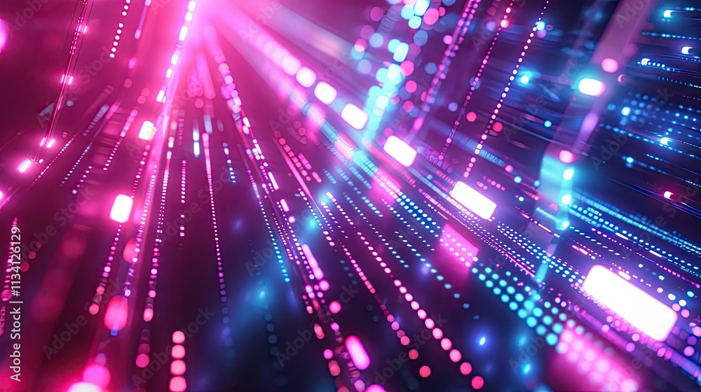 Abstract neon light streams in vibrant shades of pink and blue, perfect for futuristic digital designs. Abstract neon light streams in vibrant shades of pink and blue, perfect for futuristic digital designs.