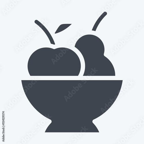 Icon Fruits. related to Fruits And Vegetables symbol. glyph style. editable