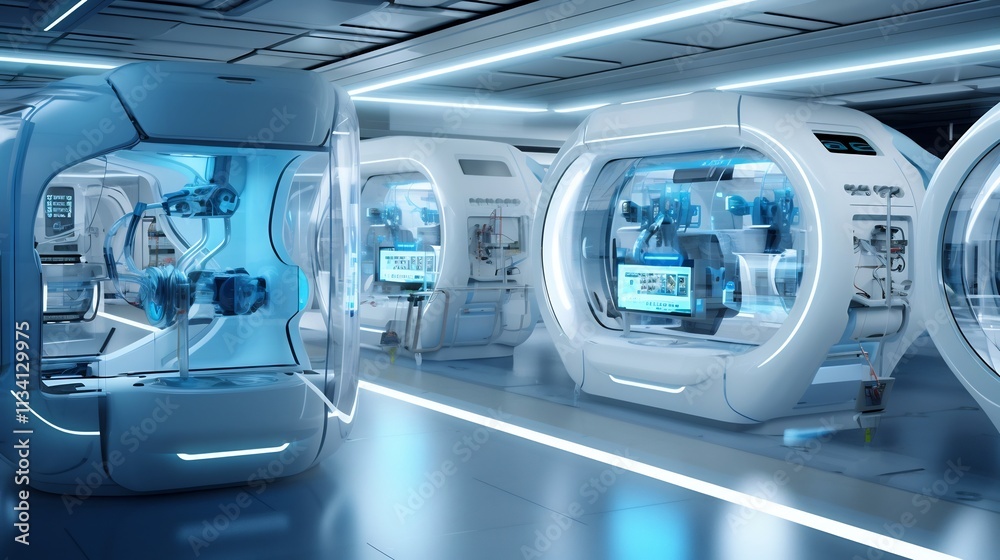 A state of the art cleanroom facility featuring advanced robotic systems meticulously assembling the next of electric vehicle batteries A state of the art cleanroom facility featuring advanced robotic systems meticulously assembling the next of electric vehicle batteries