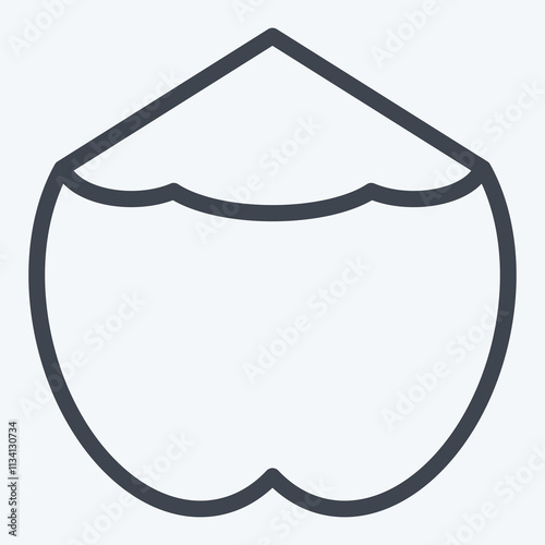 Icon Coconut. related to Fruits And Vegetables symbol. line style. editable